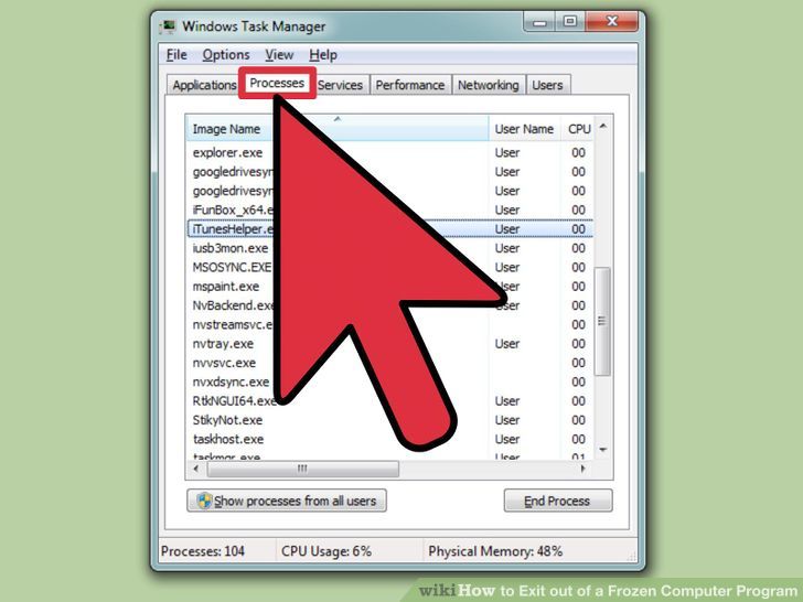 aid927510 728px Exit out of a Frozen Computer Program Step 6 - آموزش بستن یک نرم افزار قفل کرده