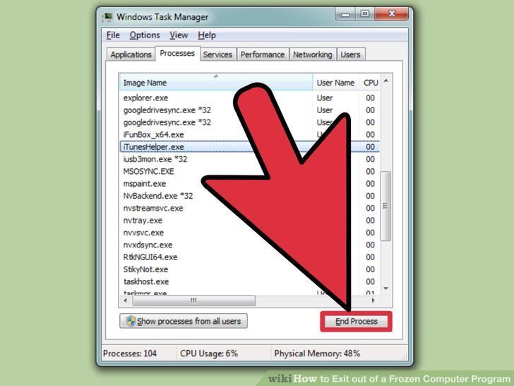 aid927510 728px Exit out of a Frozen Computer Program Step 8 - آموزش بستن یک نرم افزار قفل کرده