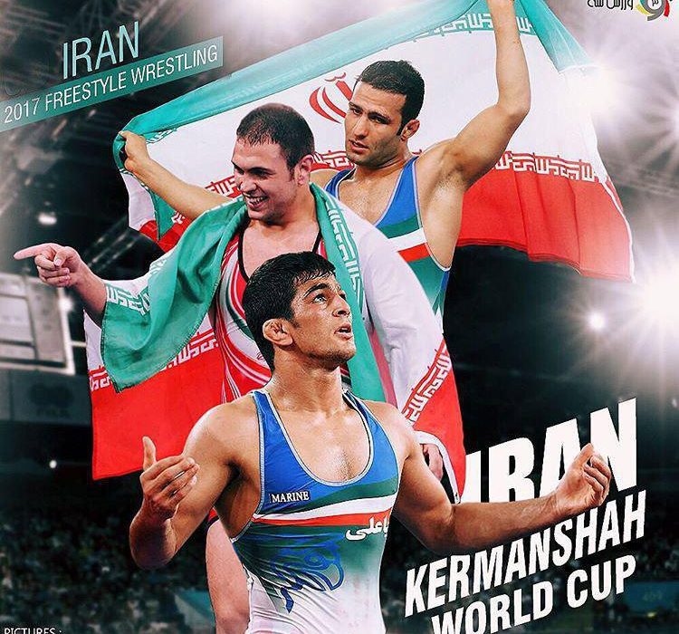 قهرمانی مقتدرانه آزادکاران ایران در جام جهانی کشتی آزاد کرمانشاه 2017