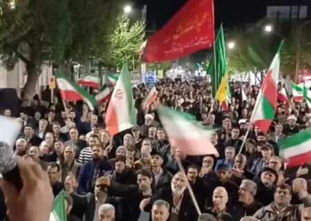 مردم میاندوآب در واکنش به حمله موشکی سپاه فریاد «حیدر حیدر» سر دادند